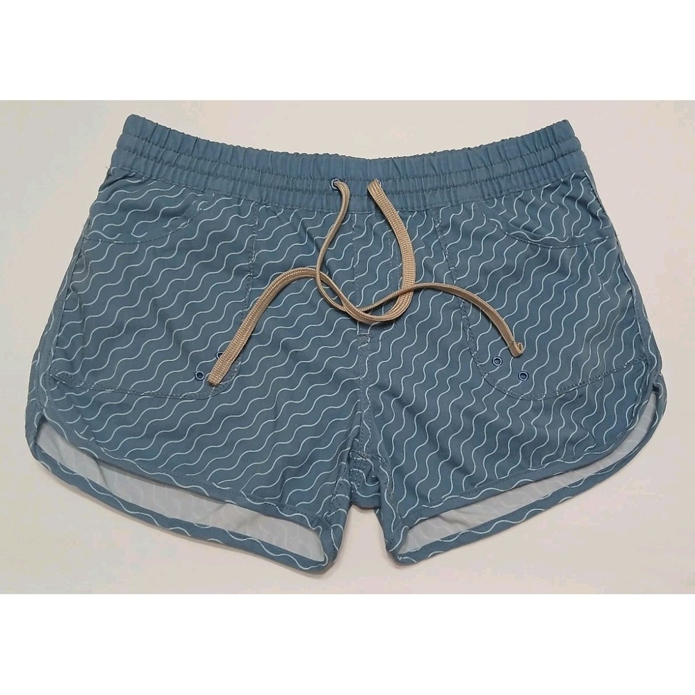 United By Blue Women's 3" Blue Wave Print Hybrid‎ Shorts Size Small